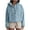 Light Blue, variant on Women's Fashion Denim Jacket Hooded Pullover Style Button Up Front Long Sleeve Top Casual Utility Chic Streetwear Oversized Fit Fall