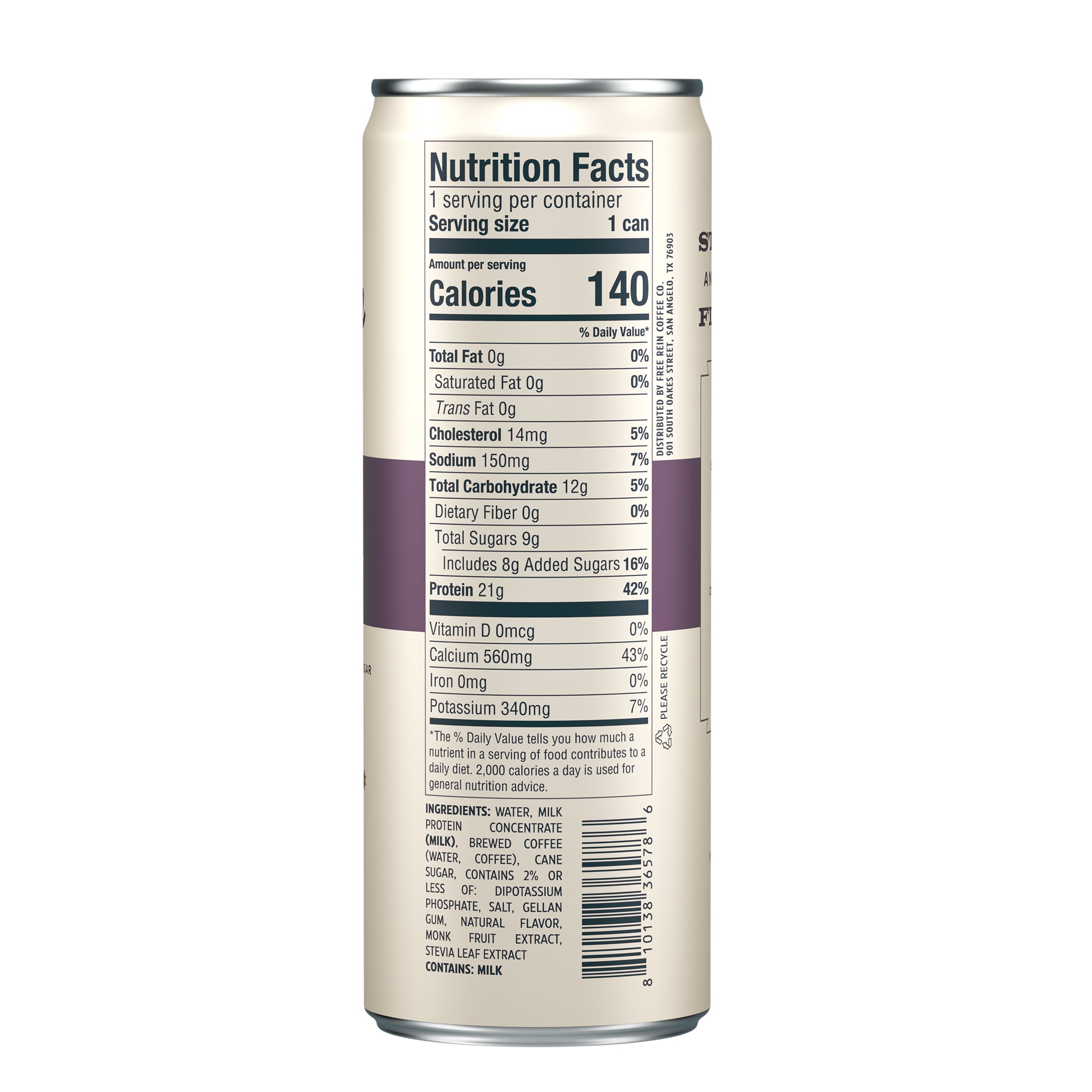 Free Rein Coffee Company Ready to Drink Sweet Cream Protein Cold Brew, 11 fl oz Can