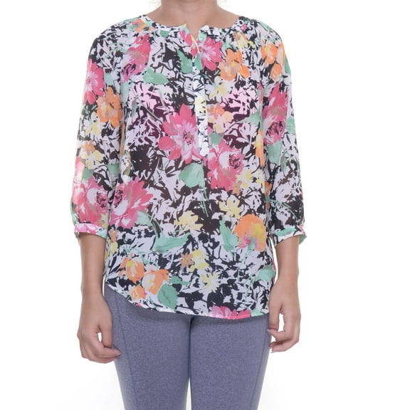 Ralph Lauren Multi Top Blouse 3/4 Sleeve Size S NWT - Movaz