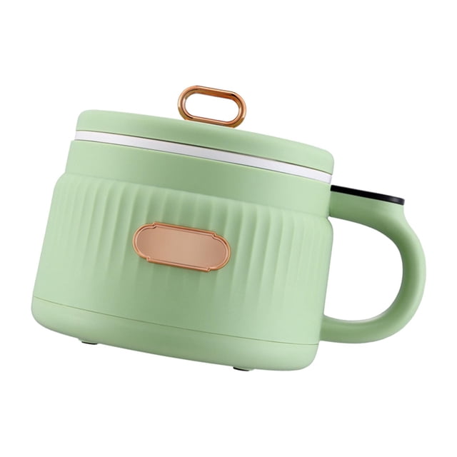 Olla arrocera de 1,6 l para cocinar fideos, olla antiadherente multifuncional de cocción rápida, olla eléctrica para viajes, apartamento o oficina para 1 o 2 personas. Verde