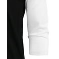 thumbnail image 5 of J. METHOD Men's 3/4 Sleeve Baseball Crewneck Tshirt Top Raglan Jersey T Shirt NEMT06 BLK/WHT L, 5 of 5