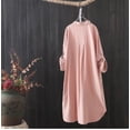 thumbnail image 5 of LEBONYARD Womens Tops 3/4 Sleeve V Neck,Ladies Fashion Color Long Sleeve Cotton Casual Loose Shirt Coat Pink XL, 5 of 5