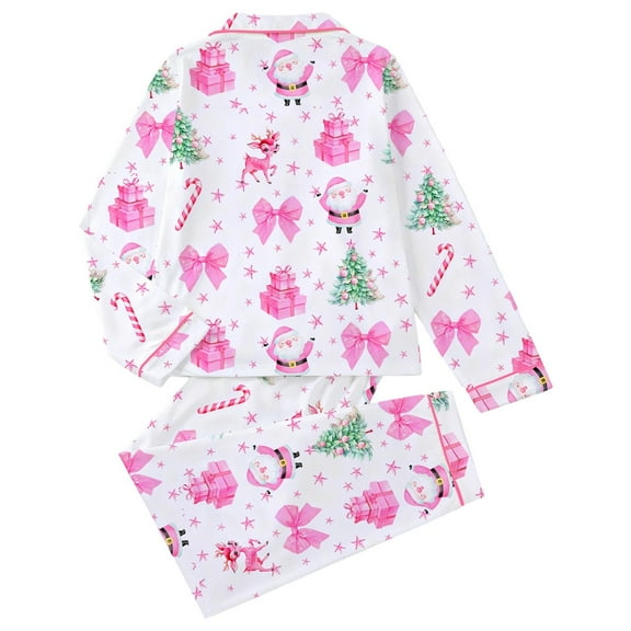 Flannel Pajama Long Sleeve Button Down Shirt With Matching Pants Cozy Sleepwear Loungewear For Holiday Season And Nighttime Comfort Christmas pajamas for women set