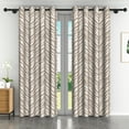 thumbnail image 2 of Lfeey Striped Abstract Blackout Curtains, Zebra Print Brown Room Privacy Drapes, 52x96 inch, 2 Panels, 2 of 6