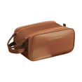 thumbnail image 3 of Neceser colgante, neceser para cosméticos para hombres y mujeres, organizador de baño de cuero multiusos, bolsa de afeitar para hombres, bolsa de marrón, 3 of 8