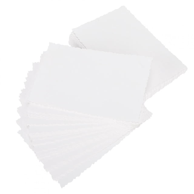 100 cartulinas blancas de aglomerado grueso para portadas de libros, etiquetas, sobres de álbumes de fotos con bordes irregulares.