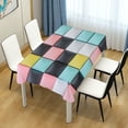 thumbnail image 4 of Yayeee Tablecloths 54" x 54" Rectangle Wrinkle Resistant Party Table Cover, Gray Checkered Pattern, 4 of 8