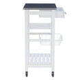 thumbnail image 4 of Linon Natalie Stainless Steel Top Rolling Kitchen Storage Cart in White Wood, 4 of 14