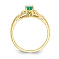 thumbnail image 2 of 10K Yellow Gold Ring Band with Stones (05) May Emerald Oval Green Diamond Round, 2 of 5