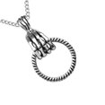 thumbnail image 4 of Collar con colgante de calavera punk de acero inoxidable con forma de mano Plata, 4 of 5