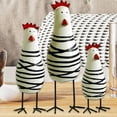 thumbnail image 2 of 3 Piezas de Adorno de Pollo Pintado A Mano, Estatuilla de Pollo de Madera, Regalos de Gallo, 2 of 5
