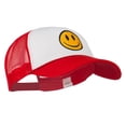 thumbnail image 5 of Smile Face Embroidered Big Size Trucker Cap - White Red XL-3XL, 5 of 5