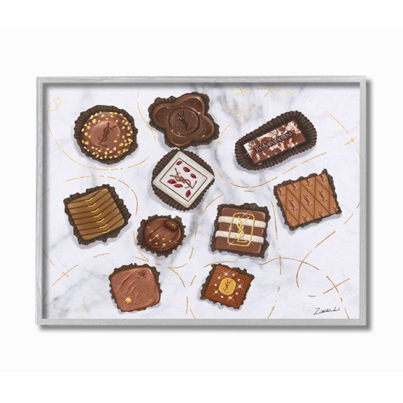 Stupell Industries Fashion Brand Candys Glam Food Painting Graphic Art Gray Framed Art Print Wall Art, 11x14, by Ziwei Li