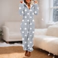 thumbnail image 2 of Hueook Women Pants Tall Pants Jumpsuits Women Long Sleeve Hooded Jumpsuit Pajamas Casual Winter Warm Rompe Sleepwear Gray S, 2 of 5