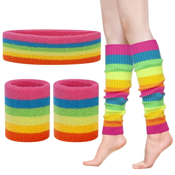 Set de calentadores de piernas ONUPGO, diademas de los 80 para mujer