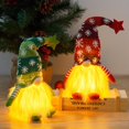 thumbnail image 1 of 2 piezas de adornos navideños de gnomo Rudolph sin rostro, muñeco de anciano, regalo de vacaciones, decoración de mesa de invierno a batería (rojo + verde), 1 of 5