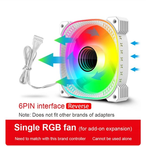 EIGTHTAIL COOLMOON TY1 CPU Case Fan 120mm ARGB Case Cooler Fan 6PIN 5V ARGB Fans PC Case Cooling Mute Ventilador