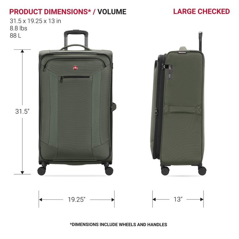 SWISSGEAR Stride 3-Piece Expandable Spinner Luggage Set, Olive