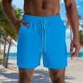 thumbnail image 3 of JTieacloth Men's Casual Shorts, Elastic Waist Men Swim Trunks Lightweight Comfort Summer Beach Wear(Blue), 3 of 7