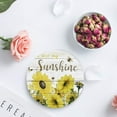 thumbnail image 4 of POGLIP Sunflowers You Are My Sunshine Set of 6 Round Coaster for Drinks, Absorbent Ceramic Stone Coasters Cup Mat with Cork Base for Home Kitchen Room Coffee Table Bar Decor, 4 of 5