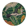 thumbnail image 4 of WYYP Lotus Nymphaea Gardens Swan Crane Duck Green Flower Chinoiserie Style Round Tablecloth Waterproof Resistant Fabric White, 4 of 8