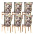 thumbnail image 6 of Decorative Chair Back Cover One Size x6 Chair Cover Dining Chair Slipcovers Chair Back Decoration Festival Chair Decoration Cartoon Traveling Rabbit, 6 of 6
