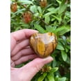 thumbnail image 2 of Tiger Eye Gemstone Hearts, Polished Tiger Eye Puffy Hearts, Tiger Eye Palm Stone, Tiger Eye Heart (10 Hearts）, 2 of 8