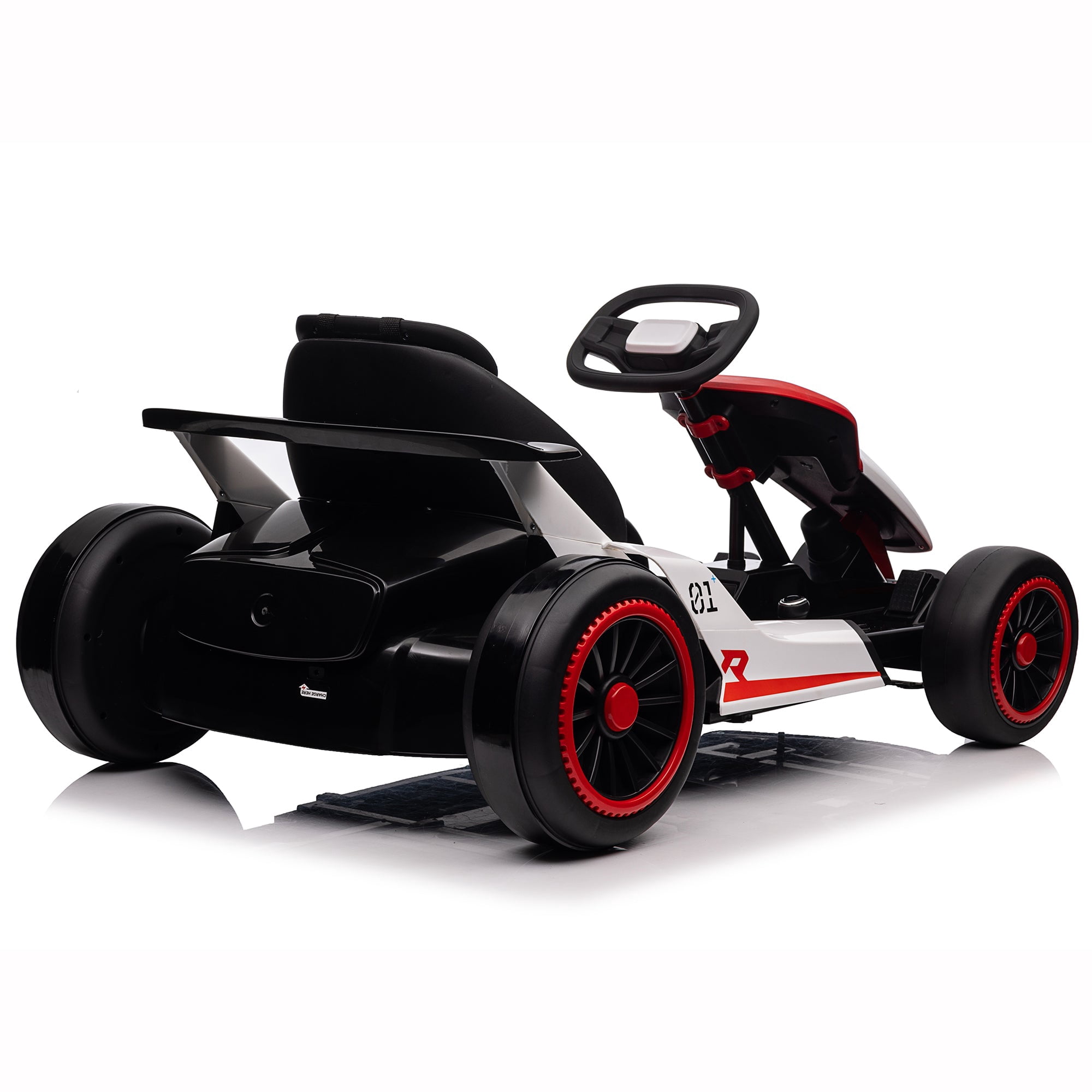 Joyracer 24V Go Kart for Kids, 7AH Battery Powered Ride on Car for Teens Ages 6+, Outdoor Ride on Toys, High-Low Speed 5-9MPH, Accelerator/Brake Pedal, 360°Drifting, Wear-Resistant Wheels, Red