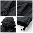 thumbnail image 5 of Unisex Hiking Jackets Windbreaker, Camping Trekking Fishing Rain Jackets Sun Protection Coats Lightweight Cardigans for Women Men, Rain Jacket Hooded Windbreaker with Pocket for Outdoor Black M, 5 of 5