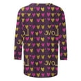 thumbnail image 4 of successthop Valentine Blouse Women Heart Trendy Plus Size Crewneck Tops Streetwear 3/4 Sleeve Shirt Festival Clothes XL, 4 of 5