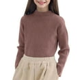 thumbnail image 3 of LIJCC Kid Girls Long Sleeve Turtleneck Pullover Sweater Basic Shirt Tee Mock Neck Tee Top Ribbed Knit Casual Top Autumn Winter Fashion Office Wear, 3 of 7