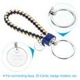 thumbnail image 3 of Braided Leather Keychain with Stainless Steel Key Ring Sleeve, PU Woven Wristlet Lanyard, Yellow Sapphire Blue  2 Pack, 3 of 5