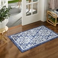 thumbnail image 3 of TOWN & COUNTRY EVERYDAY Walker Damask Medallion Everwash® Washable Multi-Use Decorative Rug with Non-Slip Backing, Navy Blue, 24"x40", 3 of 11
