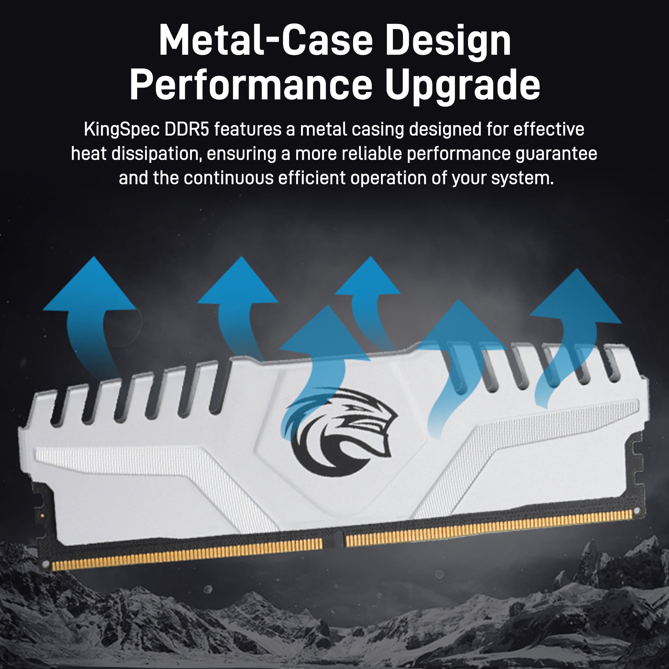 KingSpec DDR5 Computer Memory 32GB(2×16GB) 6000MHz RAM Desktop Memory PC Memories Module Gaming Memory Computer Silver White