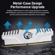 KingSpec DDR5 Computer Memory 32GB(2×16GB) 6000MHz RAM Desktop Memory PC Memories Module Gaming Memory Computer Silver White