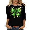 thumbnail image 2 of Xuyuer St. Patrick's Day Womens 3/4 Sleeve Crew Neck Spring T-Shirts Merry and Bright Casual Pullover Graphic Tee Tops Cute Tunic Tops Basic Tees Blouses Business Work Tee Top, 2 of 5
