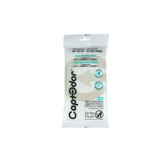 Captodor Moisturizing and refreshing After sports Body Wipes infused with Aloe, Chamomile & Vitamin E.