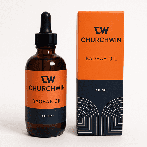 Churchwin 100% Pure Cold-Pressed Baobab Seed Oil for Face, Body, Hair and Nails, Moisturizing Skin and Hair Oil, 4 fl oz