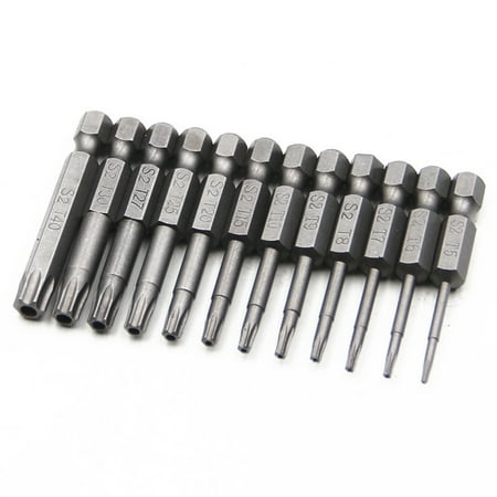 

1/4inch Hex Handle Screwdriver Tamper-Proof Safety Drill Bit Set Hollow Torx Extended S2 Bits (12-Piece Set 50mm Long)
