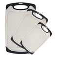thumbnail image 1 of Tablas de cortar para cocina, juego de 3 tablas de cortar de plástico con pies antideslizantes, ranuras para jugos, asas de fácil agarre, sin BPA, no porosas, aptas para lavavajillas, múltiples, 1 of 4