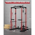 thumbnail image 6 of GARVEE Power Rack Cage,1200LBS Weight Capacity Multi-Functional Squat Rack for Home Gym with Pulley System,Black&Red, 6 of 8