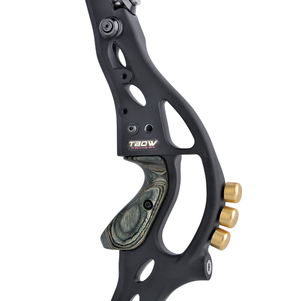 TBOW 19" ILF Recurve Bow Riser Handle Takedown Archery American Hunting Brass Weight（black）