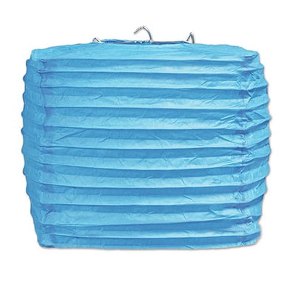 Beistle Club Pack of 24 Turquoise Square Paper Lantern Hanging Party Decorations 8"