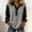 *Gray, variant on Womens Color Blocked Faux Sequins Long Sleeve Lapel Button Loose Sweatshirts Green,Womens Plus L