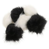 MUSEYA 6pcs Pompom for Hats Acrylic Pom Poms Black Decoration for Crafts Adults
