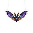 thumbnail image 2 of Rongxk Halloween Bat Stained Glass Suncatcher Window Hanging Acrylic Wall Art Suncatcher Decoration Festival Colorful Bat Home House Venue Arrangement Props 1pc, 2 of 5