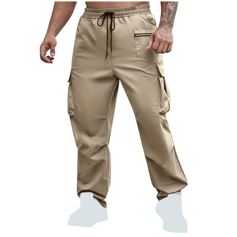 YUGYXL Men's Drawstring Cargo Pants Durable Nylon Hiking Pants - Main Image