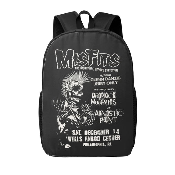 Misfits Backpack Fashion Travel Backpack Laptop Backpack 17 Inch Simple Backpack