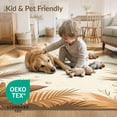 thumbnail image 4 of ODIKA Beige Cream Frond Symmetrical Botanical Rectangular Fronds Large for Entryway, Kitchen, Mudroom, Stain Resistant Flatwoven, 4 of 7