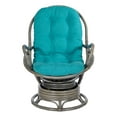 thumbnail image 6 of OSP Home Furnishings Tahiti Rattan Swivel Rocker Chair in Blue Fabric with Grey Frame, 6 of 11